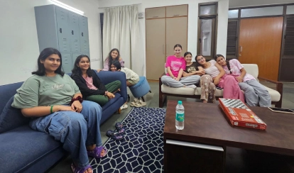 Students spending time together.